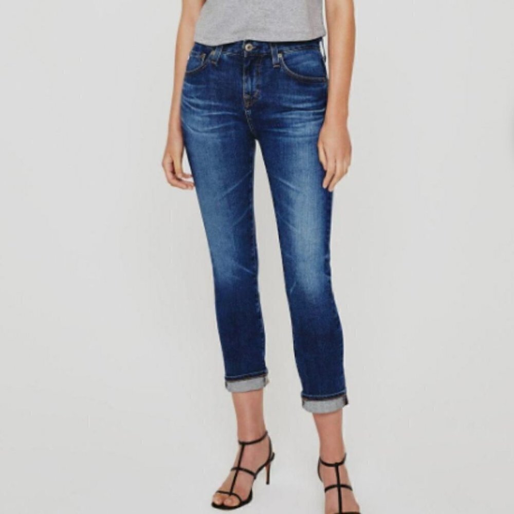 AG Denim "The Ex BF" Slim Slouchy Medium Wash Jeans